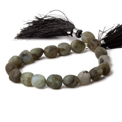 8x8-10x8mm Matte Labradorite tumbled plain nuggets 7.5 inch 19 beads A (ONLINE ORDER ONLY)