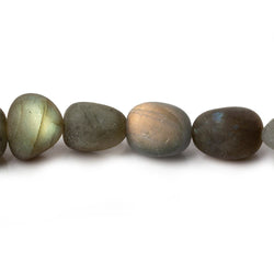 8x8-10x8mm Matte Labradorite tumbled plain nuggets 7.5 inch 19 beads A (ONLINE ORDER ONLY)