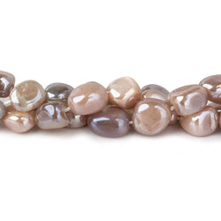 8x8-10x8mm Mystic Multi Color Moonstone plain nuggets 16 inch 45 beads (ONLINE ORDER ONLY)