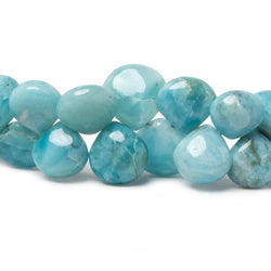 8x8-11x11mm Larimar plain heart beads 7 inch 47 pieces (ONLINE ORDER ONLY)