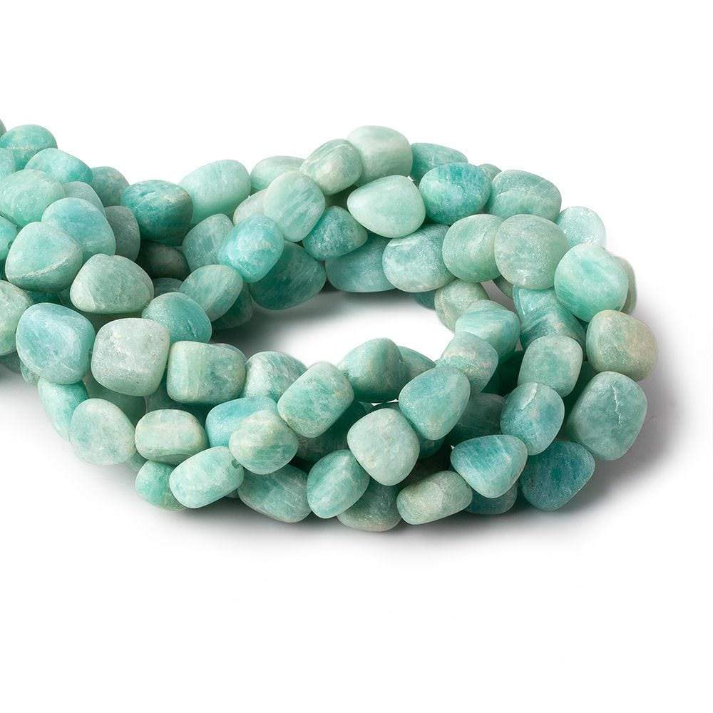 8x8-12x8mm Matte Amazonite tumbled plain nuggets 13 inch 27 beads A (ONLINE ORDER ONLY)