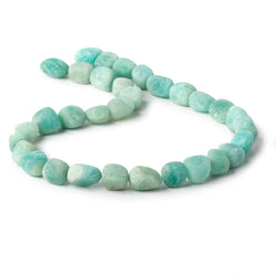 8x8-12x8mm Matte Amazonite tumbled plain nuggets 13 inch 27 beads A (ONLINE ORDER ONLY)