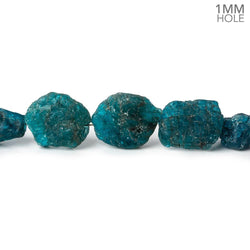 8x8-12x9mm Matte Neon Blue Apatite natural crystal nuggets 7.5 inch 18 beads (ONLINE ORDER ONLY)