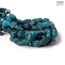 8x8-12x9mm Matte Neon Blue Apatite natural crystal nuggets 7.5 inch 18 beads (ONLINE ORDER ONLY)