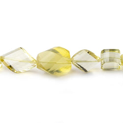 8x8-14x10mm Lemon Quartz Faceted Multiple Shape Beads 8 inch 19 pieces (ONLINE ORDER ONLY)