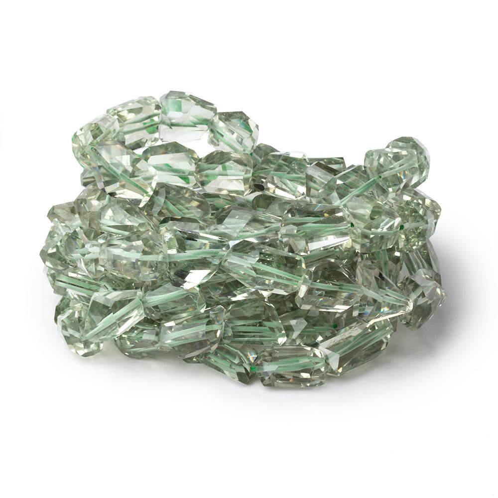 8x8-14x11mm Prasiolite Faceted Nugget Beads 18 inch 35 pieces AA (ONLINE ORDER ONLY)