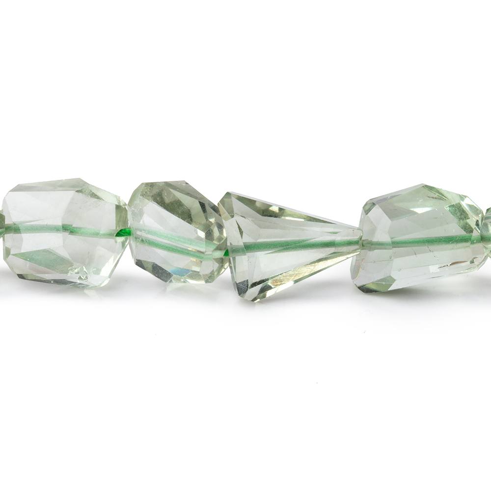 8x8-14x11mm Prasiolite Faceted Nugget Beads 18 inch 35 pieces AA (ONLINE ORDER ONLY)