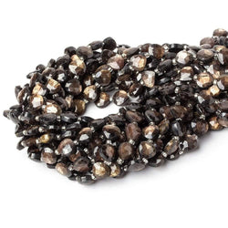 8x8mm Golden Sheen Chocolate Sapphire faceted hearts 15.5 inch 42 beads AA (ONLINE ORDER ONLY)
