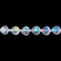 8x8mm Rainbow Moonstone straight drilled faceted Hearts 15.5 inch 45 beads AA (ONLINE ORDER ONLY)