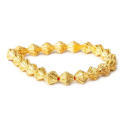 8x8x5mm 22kt Gold Plated Copper Pyramid Square Bead Cap 8 inch 38 pcs (ONLINE ORDER ONLY)