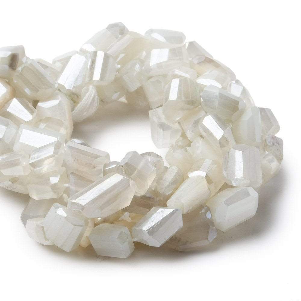 8x8x6-12x8x7mm White Moonstone faceted nugget beads 12.5 inch 30 pieces (ONLINE ORDER ONLY)