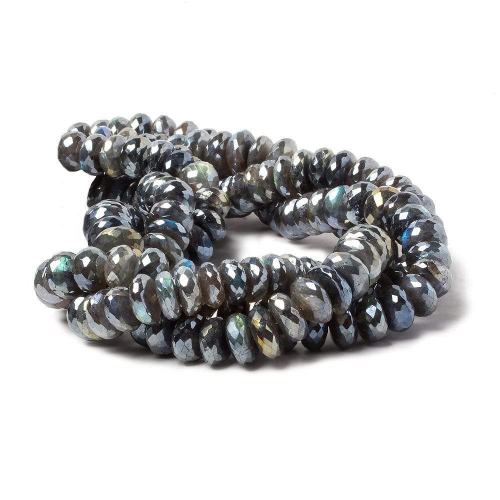 9-10.5mm Mystic Labradorite faceted rondelle beads 14 inch 57 pieces (ONLINE ORDER ONLY)