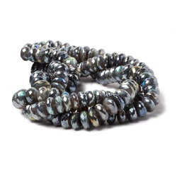 9-10.5mm Mystic Labradorite faceted rondelle beads 14 inch 57 pieces (ONLINE ORDER ONLY)