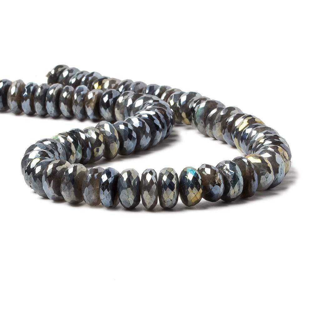 9-10.5mm Mystic Labradorite faceted rondelle beads 14 inch 57 pieces (ONLINE ORDER ONLY)