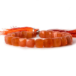 9-10mm Carnelian faceted cube beads 8 inch 23 pieces (ONLINE ORDER ONLY)