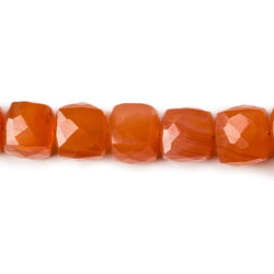 9-10mm Carnelian faceted cube beads 8 inch 23 pieces (ONLINE ORDER ONLY)