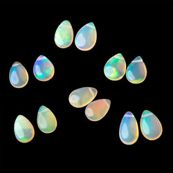 9-10mm Ethiopian Opal Plain Pear Set of 2 Focal Beads AA (ONLINE ORDER ONLY)
