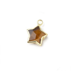 9-10mm Gold Leafed Tiger's Eye Faceted Star Focal Pendant 1 piece (ONLINE ORDER ONLY)