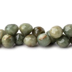 9-10mm Green Cat's Eye Quartz Faceted Candy Kiss Beads 8.5 inch 50 pieces (ONLINE ORDER ONLY)