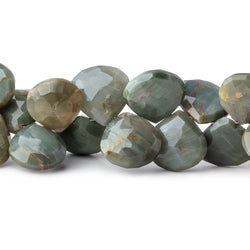 9-10mm Green Cat's Eye Quartz Faceted Heart Beads 8 inch 48 pieces (ONLINE ORDER ONLY)