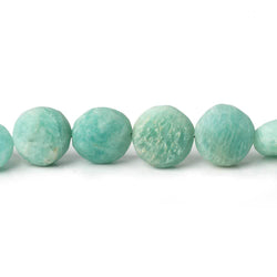 9-10mm Matte Amazonite plain coins 7.5 inch 19 beads A (ONLINE ORDER ONLY)