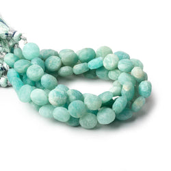 9-10mm Matte Amazonite plain coins 7.5 inch 19 beads A (ONLINE ORDER ONLY)