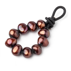 9-10mm Pecan Brown Large Hole Baroque Pearls Set of 10