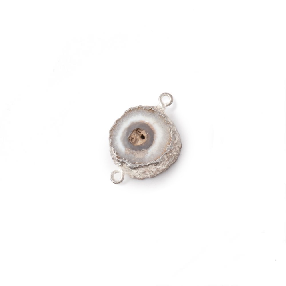 9-10mm Silver Leafed Solar Quartz Slice Connector 1 focal (ONLINE ORDER ONLY)