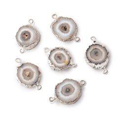 9-10mm Silver Leafed Solar Quartz Slice Connector 1 focal (ONLINE ORDER ONLY)