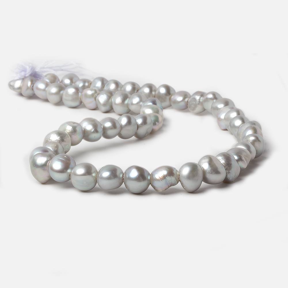9-10mm True Silver Baroque large hole Freshwater Pearls 16 inch 48 pieces (ONLINE ORDER ONLY)