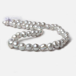 9-10mm True Silver Baroque large hole Freshwater Pearls 16 inch 48 pieces (ONLINE ORDER ONLY)