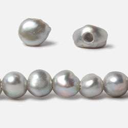 9-10mm True Silver Baroque large hole Freshwater Pearls 16 inch 48 pieces (ONLINE ORDER ONLY)