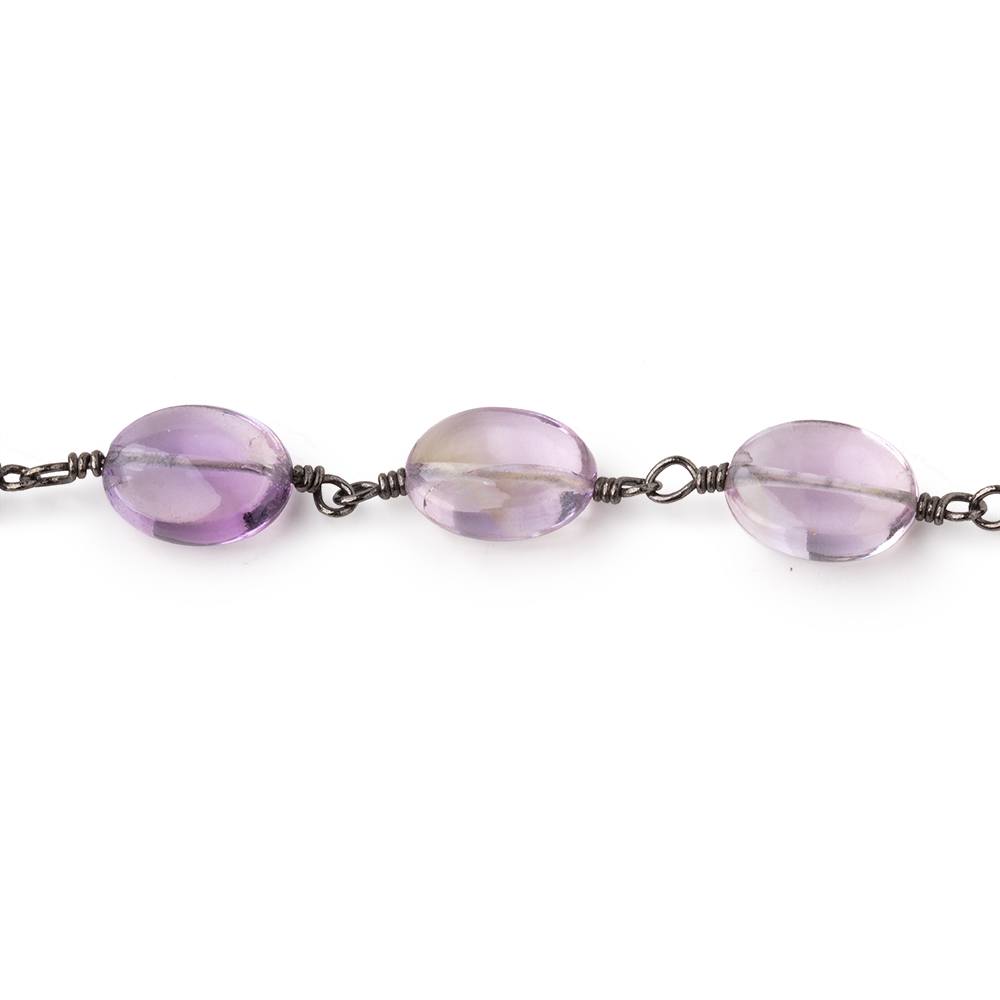 9-11mm Ametrine Plain Oval Beads on Black Gold over .925 Silver Chain (ONLINE ORDER ONLY)