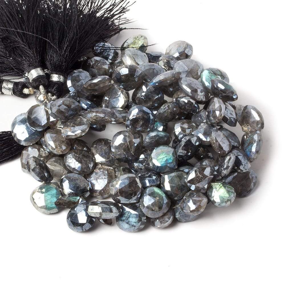9-11mm Mystic Labradorite Faceted Heart Beads 8 inch 35 pieces (ONLINE ORDER ONLY)