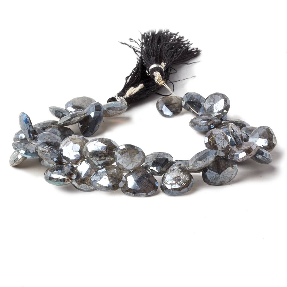 9-11mm Mystic Labradorite Faceted Heart Beads 8 inch 35 pieces (ONLINE ORDER ONLY)