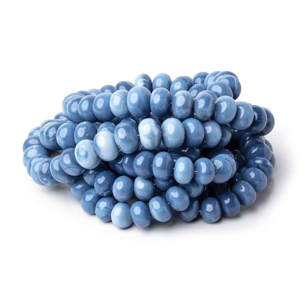 9-11mm Owyhee Blue Opal Plain Rondelle Beads 18 inch 64 pieces AA (ONLINE ORDER ONLY)