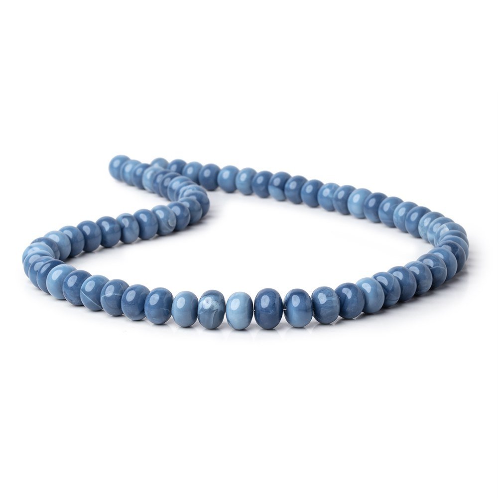 9-11mm Owyhee Blue Opal Plain Rondelle Beads 18 inch 64 pieces AA (ONLINE ORDER ONLY)