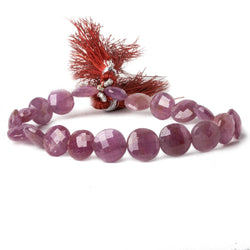 9-11mm Ruby faceted Coin Beads 8 inch 20 beads (ONLINE ORDER ONLY)