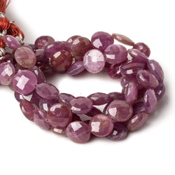 9-11mm Ruby faceted Coin Beads 8 inch 20 beads (ONLINE ORDER ONLY)
