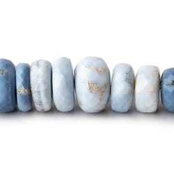 9-12.5mm Owyhee Denim Blue Opal Faceted Rondelle Beads 14 inch 66 pieces (ONLINE ORDER ONLY)