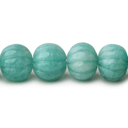 9-12mm Amazonite hand carved Melon rondelles 16 inch 46 beads AAA (ONLINE ORDER ONLY)