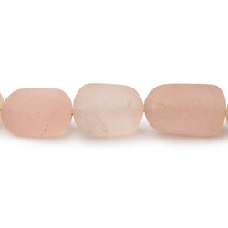 9-12mm Matte Morganite Plain Nugget Beads 16 inch 36 pieces