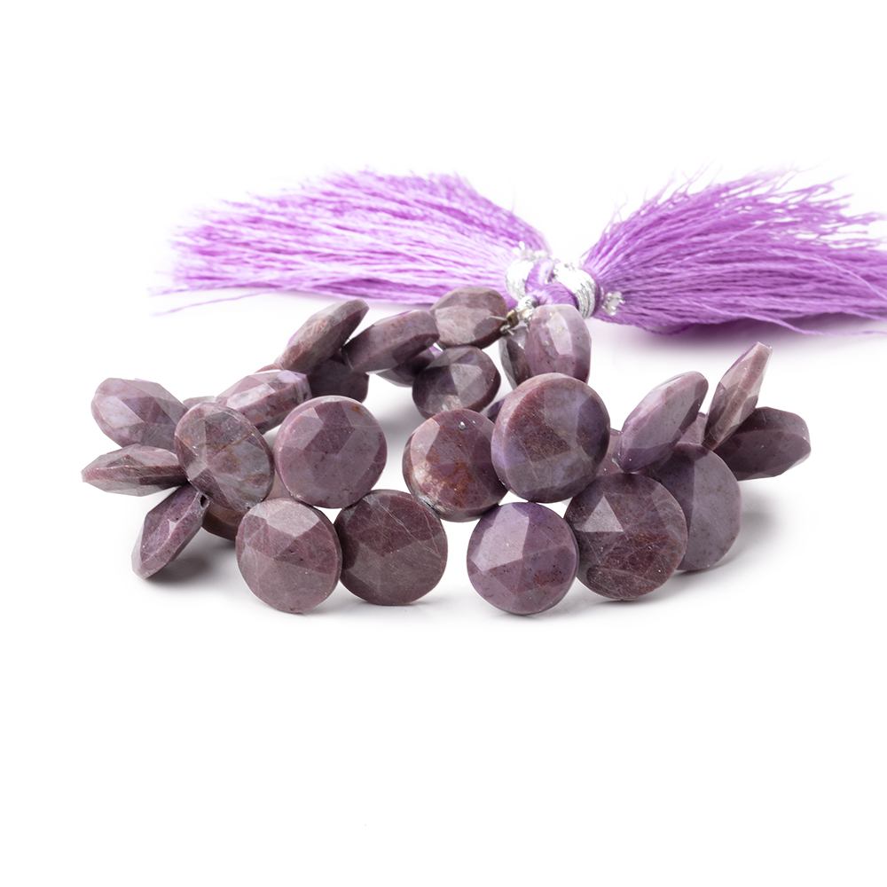 9-13mm Turkish Purple Jade Faceted Coin Beads 7 inch 31 pieces (ONLINE ORDER ONLY)