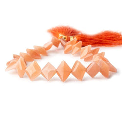 9-15mm Angel Skin Moonstone Side Drilled Faceted Kite Beads 8 inch 22 pcs (ONLINE ORDER ONLY)
