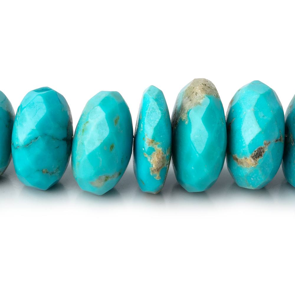 9-15mm Sleeping Beauty Turquoise Faceted Rondelle Beads 18 inch 75 pieces AAA (ONLINE ORDER ONLY)