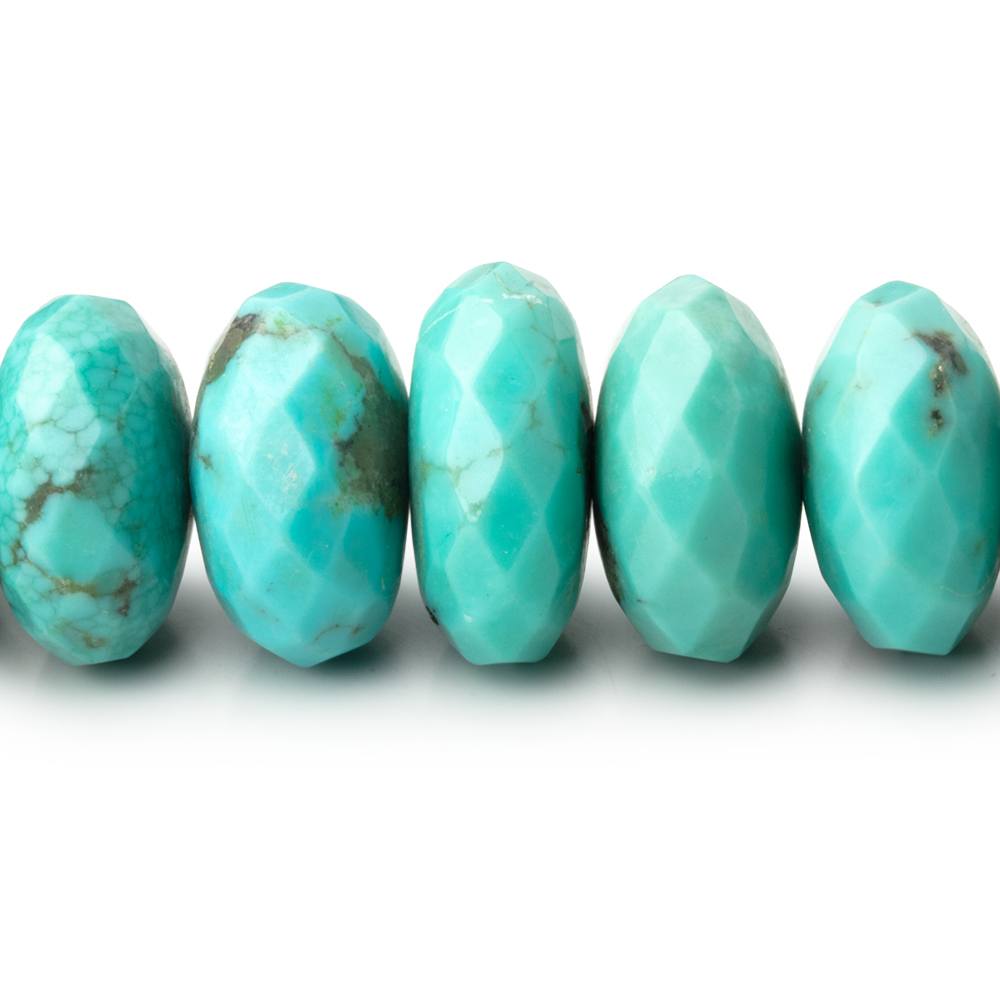 9-16.5mm Sleeping Beauty Turquoise Faceted Rondelle 18 inch 67 Beads AAA (ONLINE ORDER ONLY)