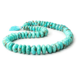 9-16.5mm Sleeping Beauty Turquoise Faceted Rondelle 18 inch 67 Beads AAA (ONLINE ORDER ONLY)