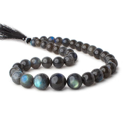 9-16mm Labradorite plain round beads 16 inch 35 pieces (ONLINE ORDER ONLY)