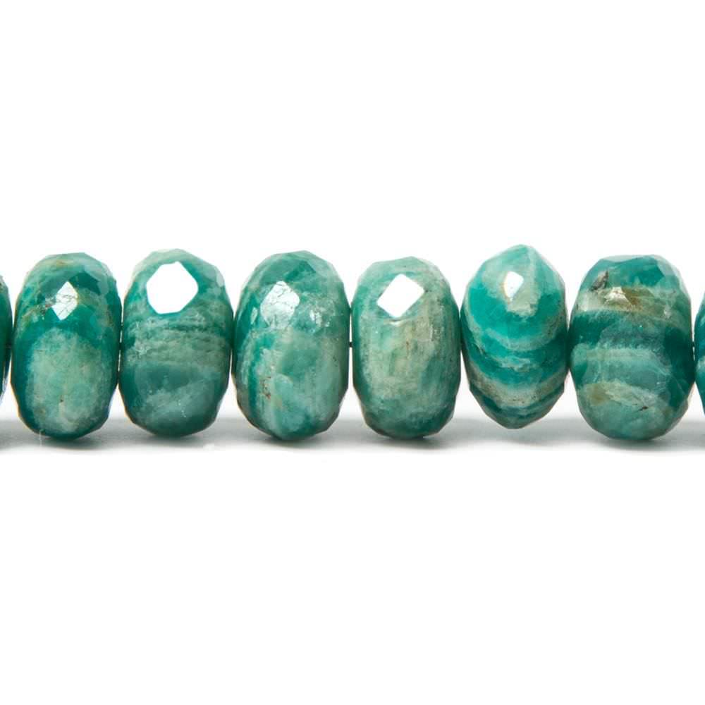 9-10mm Russian Amazonite faceted rondelles 8 inch 35 beads A grade (ONLINE ORDER ONLY)