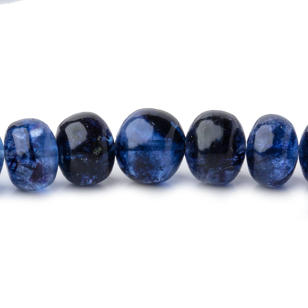 9-9.5mm Shaded Blue Fluorite Plain Rondelles 16 inch 54 pieces (ONLINE ORDER ONLY)